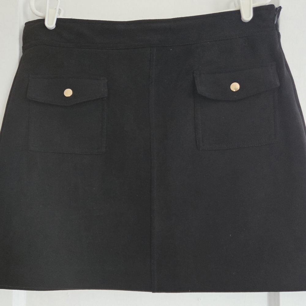 Philosophy Black Mini Skirt with Gold Accents